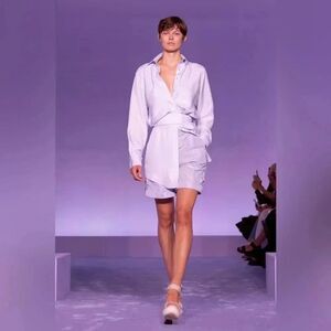 NWT Women’s BRANDON MAXWELL Vera knee length cargo belted shorts In Wisteria sz6